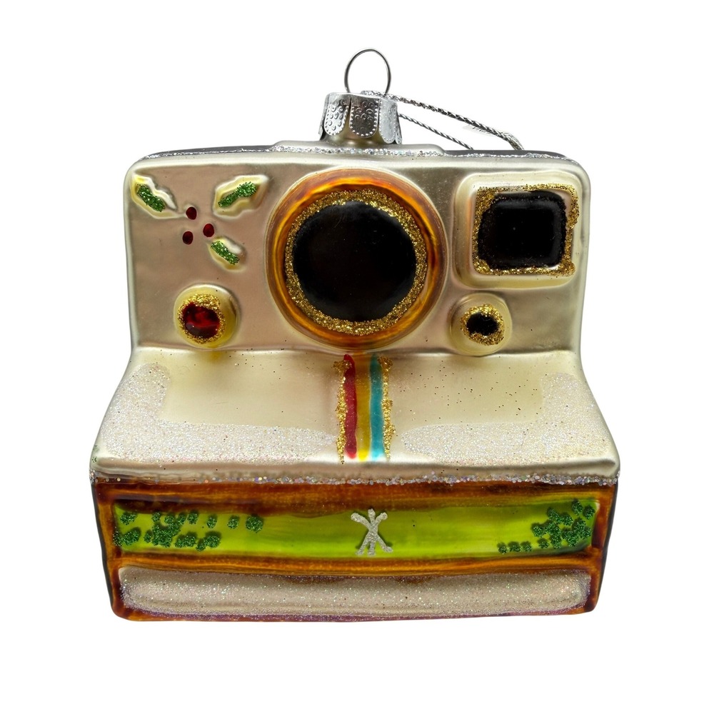 Instant polaroid Camera Glass Christmas Ornament Retro Photography